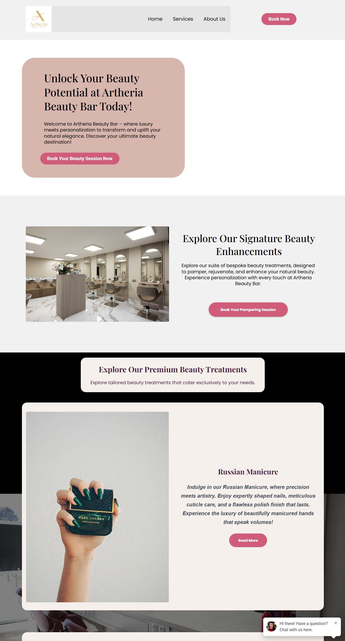 Premium salon website